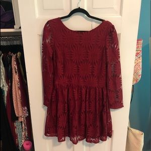 Maroon Lace Dress
